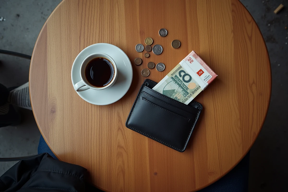 Paquet de cigarettes posé sur une table avec des francs suisses, illustrant le coût du tabac en Suisse
