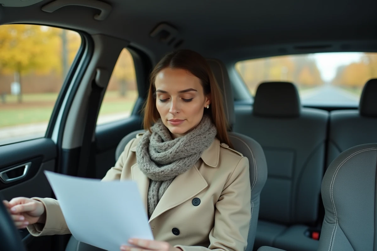 Femme lisant un avis de rappel dans l
